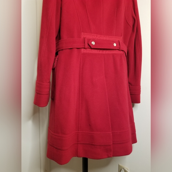 Fleet Street Red Wool Midi Driving Coat - Picture 2 of 16